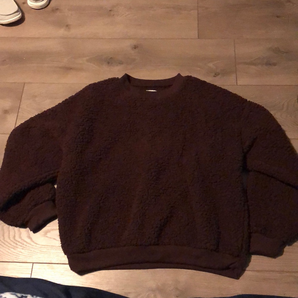 Cropped Sherpa crew neck